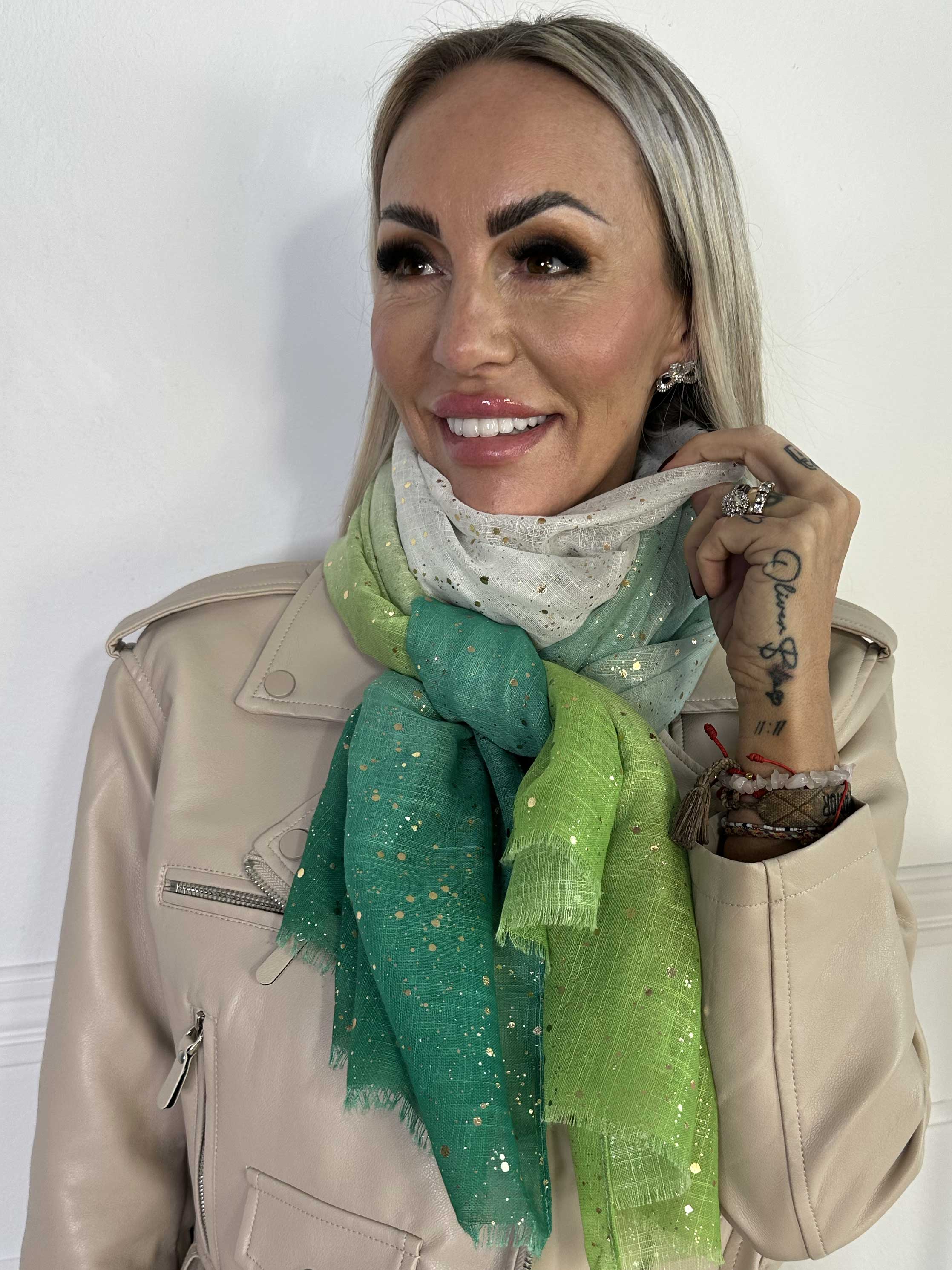 Eliza - Let tørklæde med guld detaljer